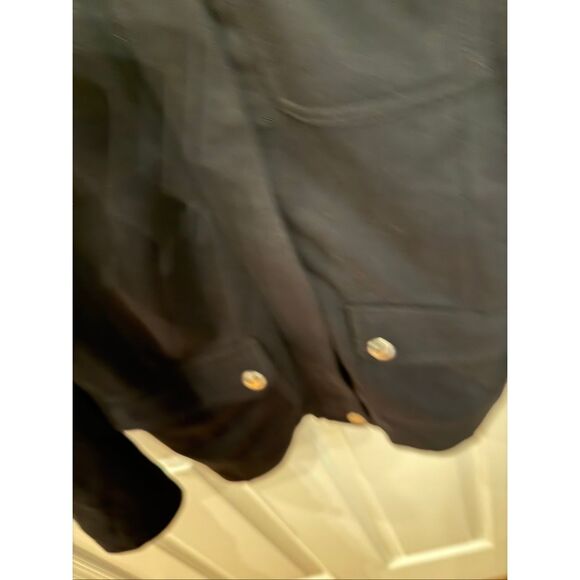 Lauren Ralph Lauren Black Jersey Funnel Neck Zip Button Jacket sz L EUC - Picture 2 of 9